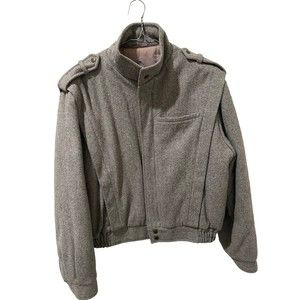 Jeans West Wool Jacket Vintage Womans Size 40, Gray